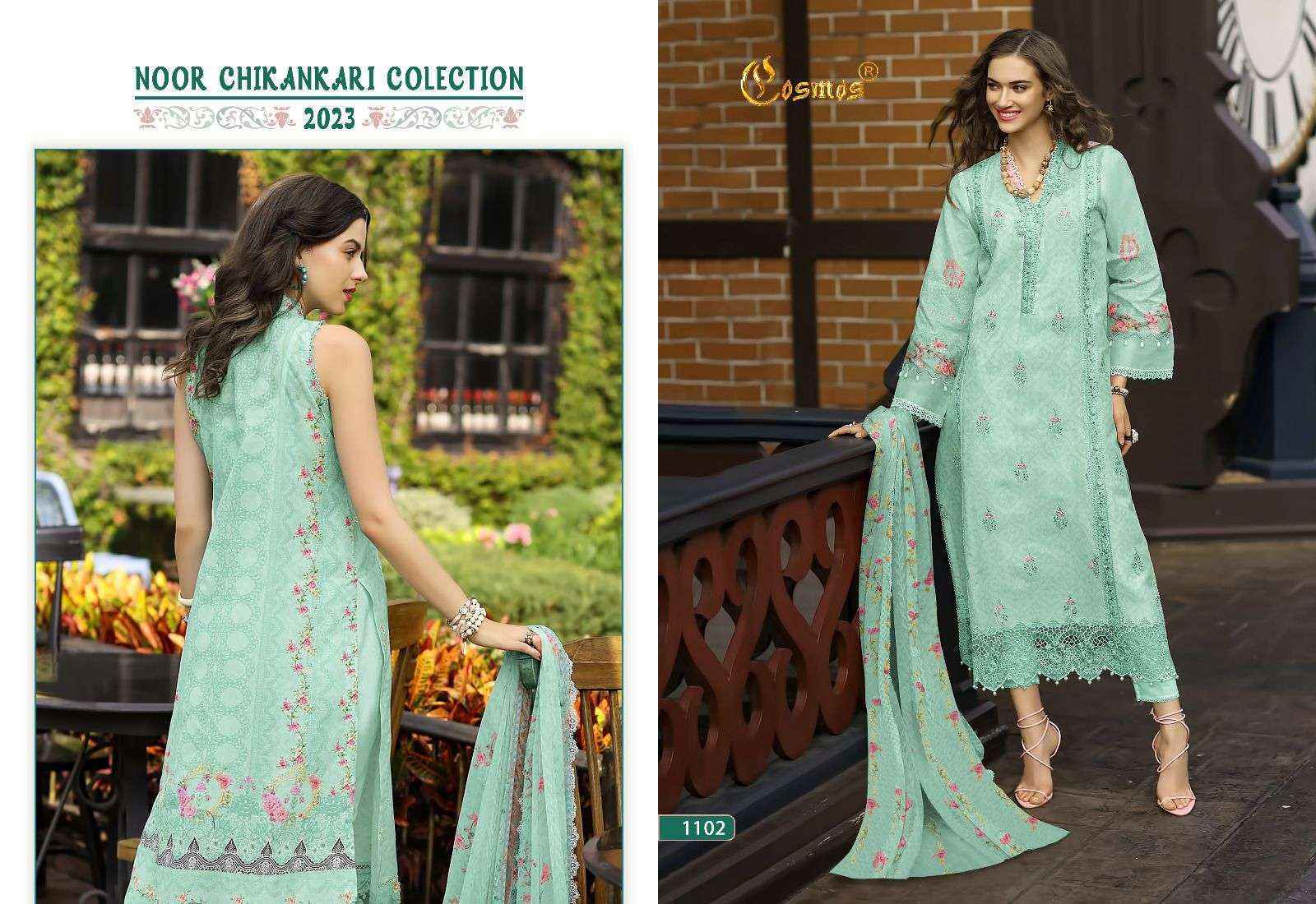 Cosmos Noor Chikankari Collection 2023 Lawn Cotton Dress Material 6 pcs Catalogue - Wholesale Factory