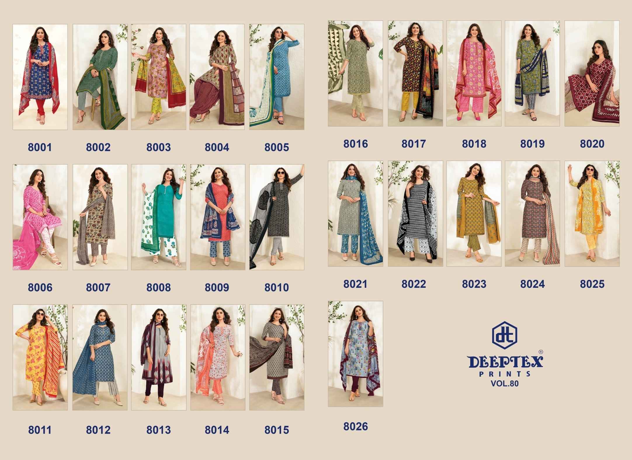 DEEPTEX MISS INDIA VOL 80 SUITS Wholesale Factory Price