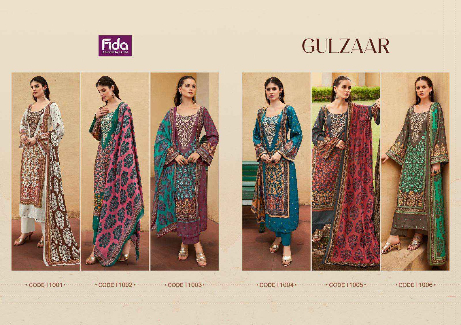 Fida Gulzaar Pashmina Dress Material 6 pcs Catalogue - Wholesale Factory Outlet