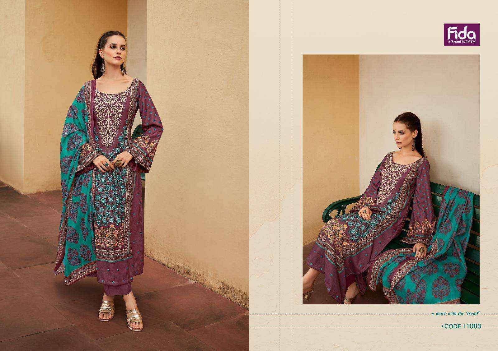 Fida Gulzaar Pashmina Dress Material 6 pcs Catalogue - Wholesale Factory Outlet