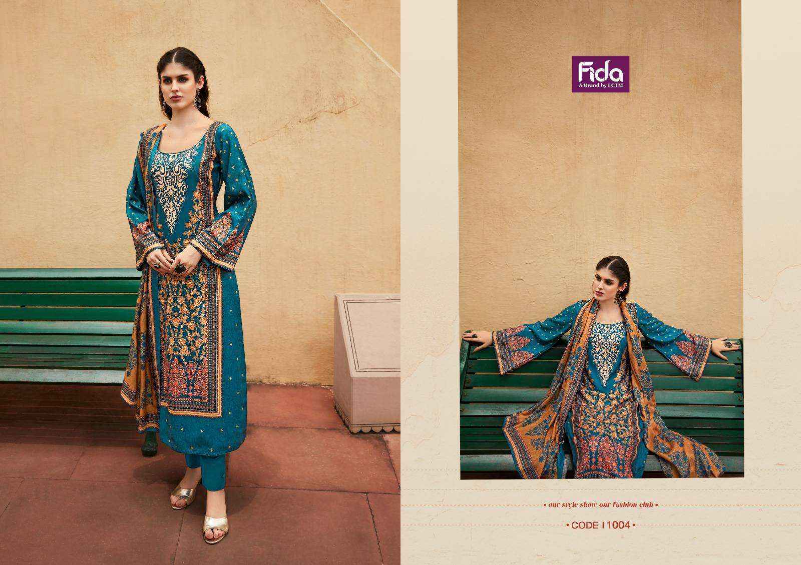 Fida Gulzaar Pashmina Dress Material 6 pcs Catalogue - Wholesale Factory Outlet