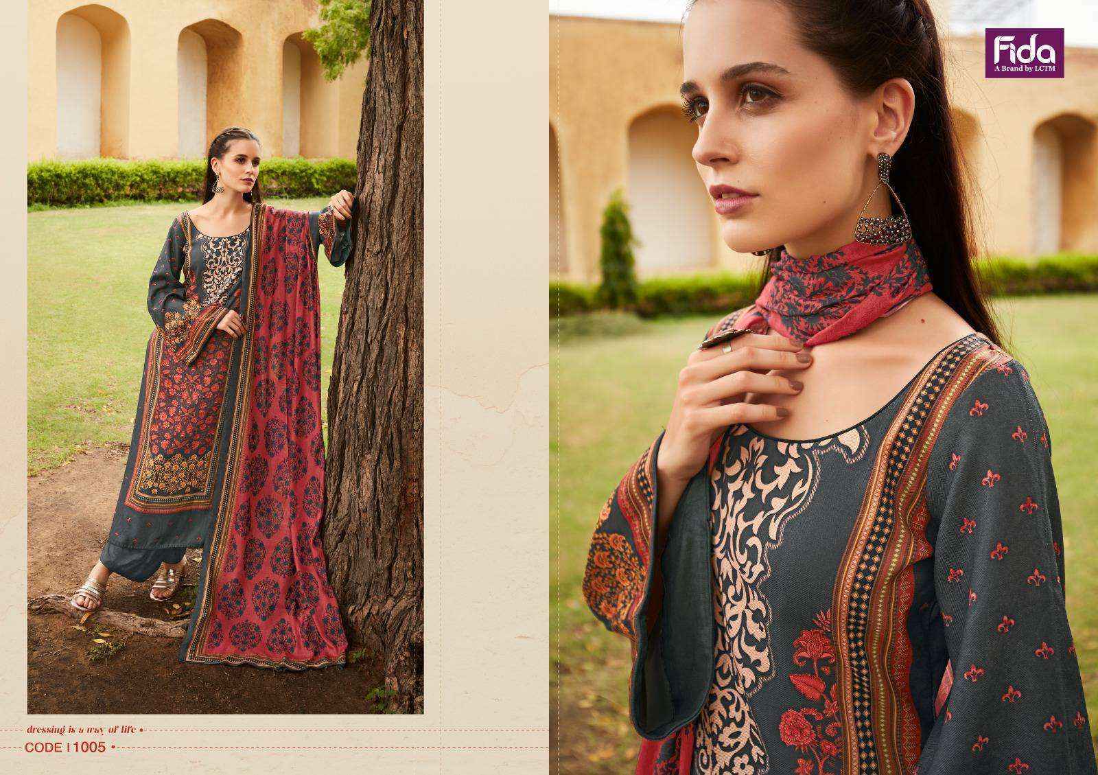 Fida Gulzaar Pashmina Dress Material 6 pcs Catalogue - Wholesale Factory Outlet