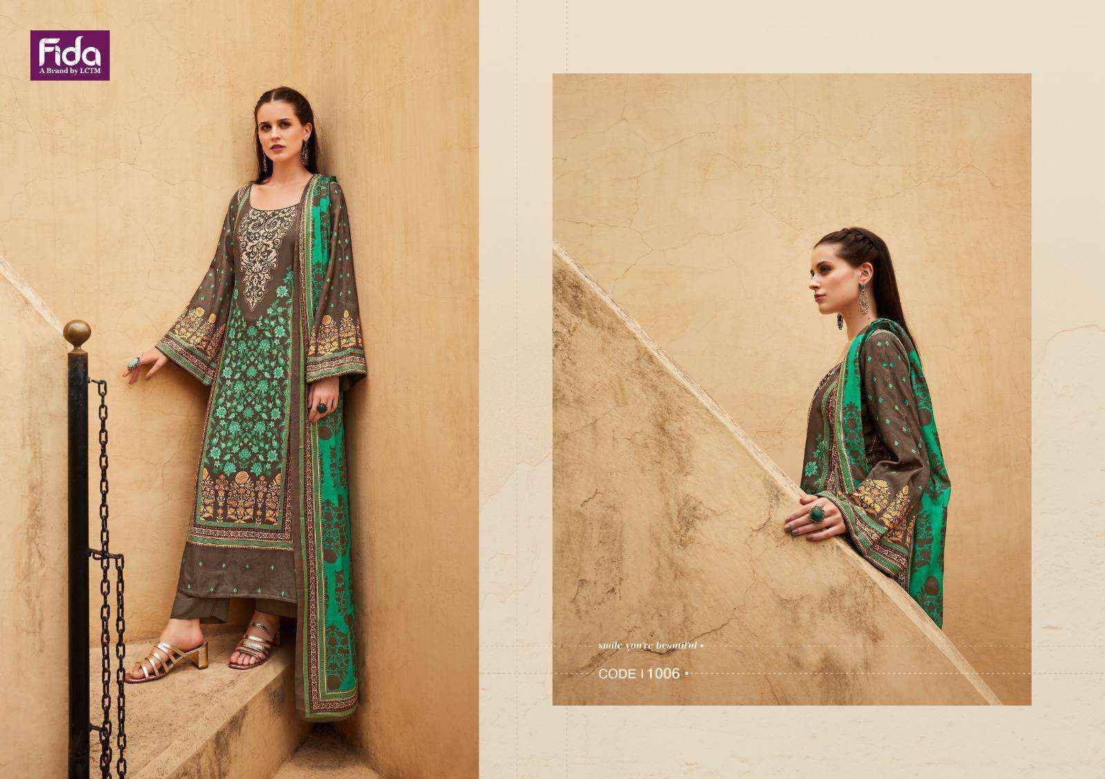 Fida Gulzaar Pashmina Dress Material 6 pcs Catalogue - Wholesale Factory Outlet