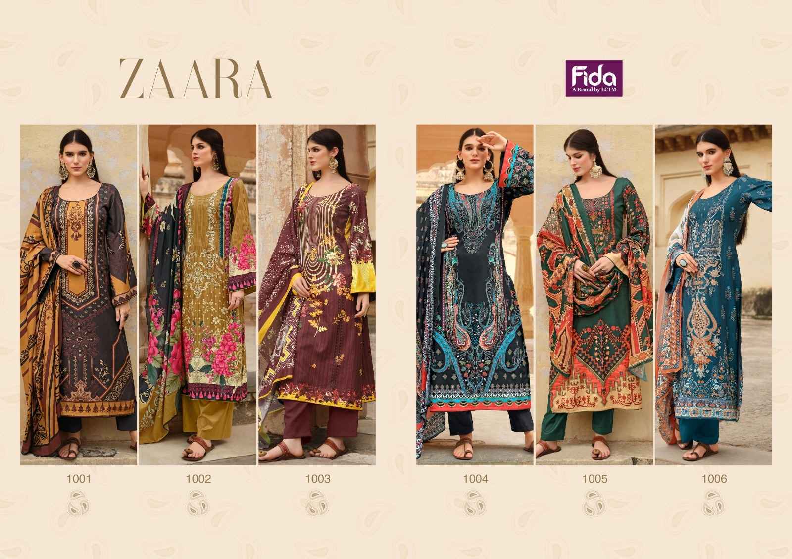 Fida Zaara Pashmina Dress Material 6 pcs Catalogue - Wholesale Factory Outlet