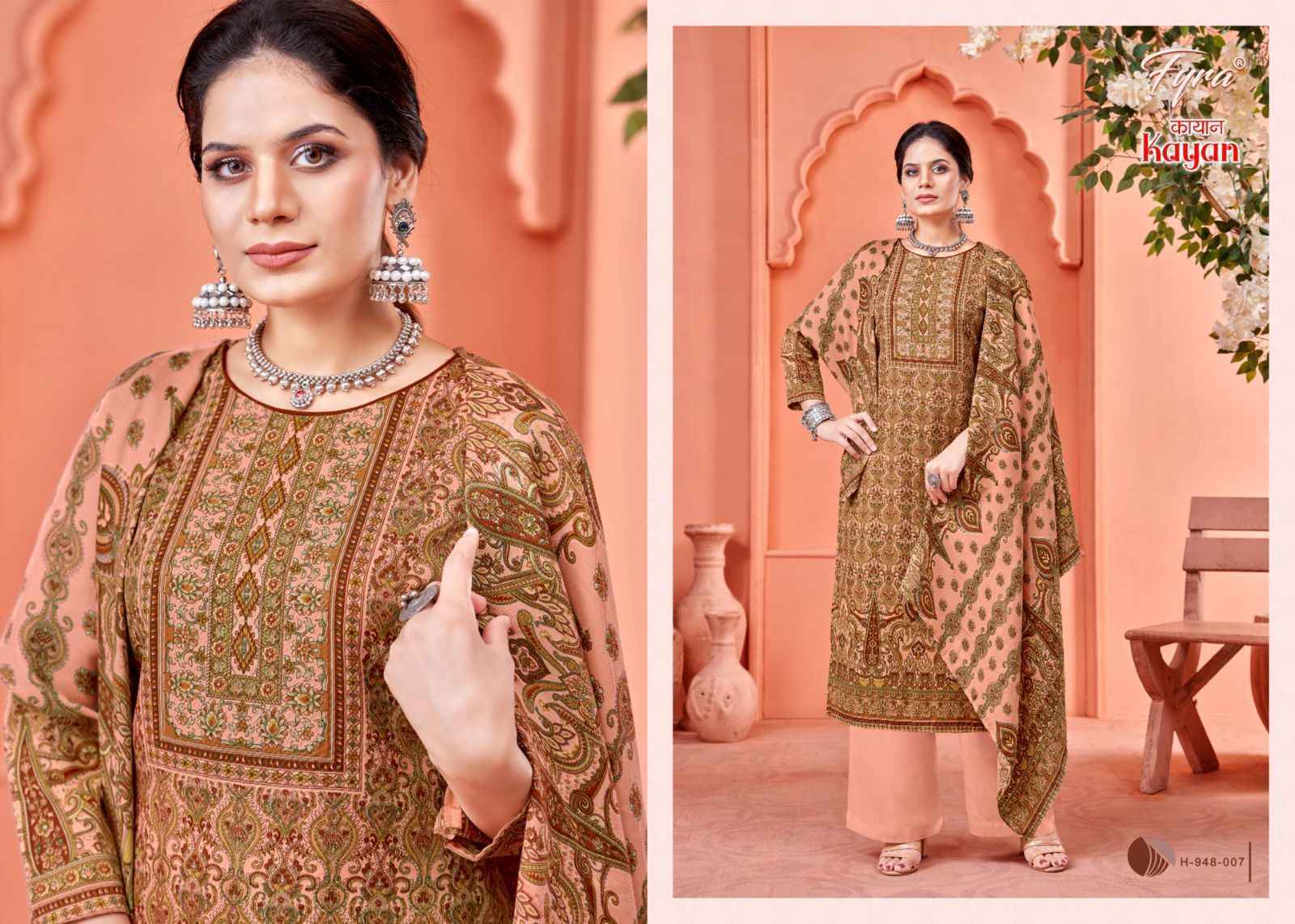 Fyra Kayan Pashmina Spun Dress Material 8 pcs Catalogue - Wholesale Factory