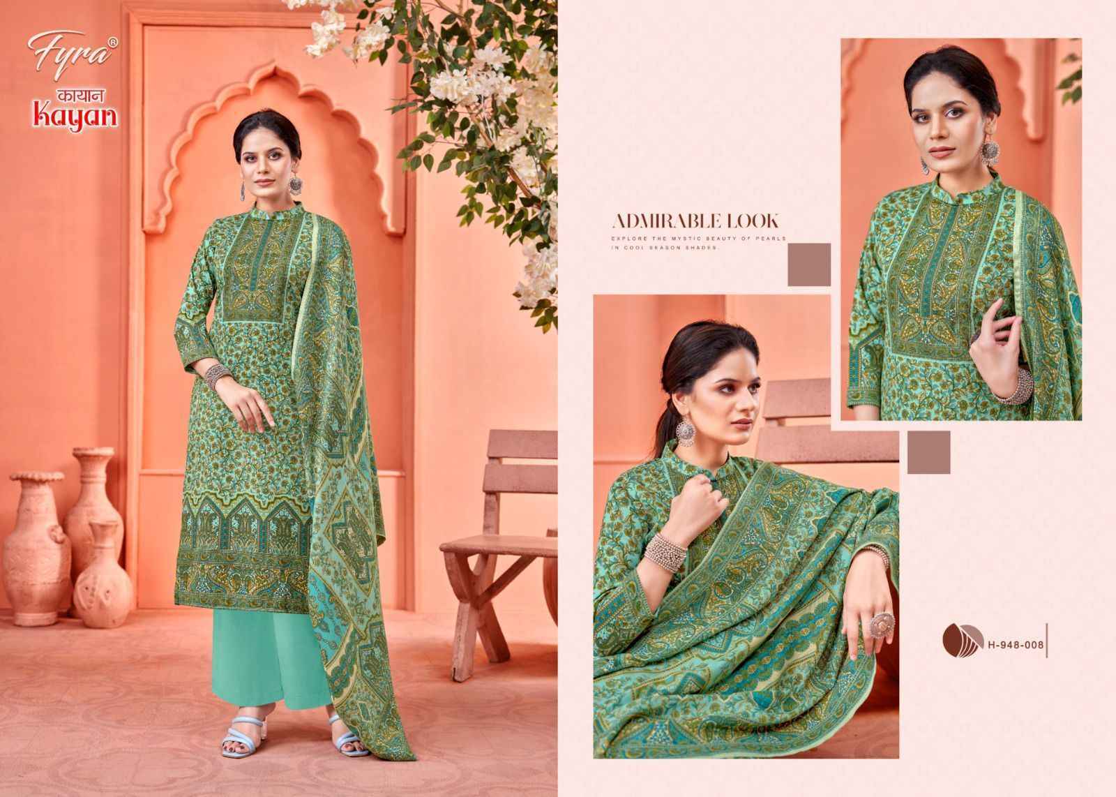 Fyra Kayan Pashmina Spun Dress Material 8 pcs Catalogue - Wholesale Factory