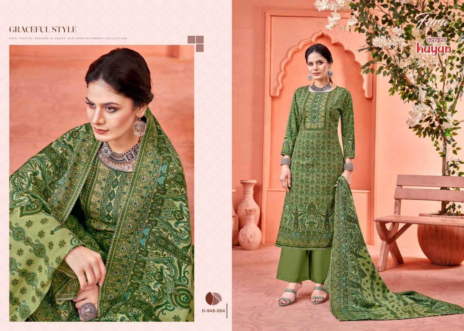 Fyra Kayan Pashmina Spun Dress Material 8 pcs Catalogue - Wholesale Factory