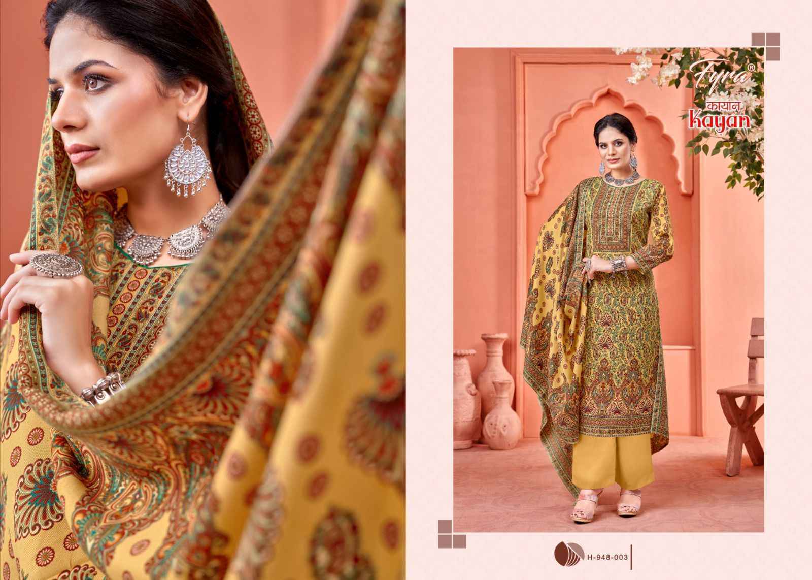 Fyra Kayan Pashmina Spun Dress Material 8 pcs Catalogue - Wholesale Factory