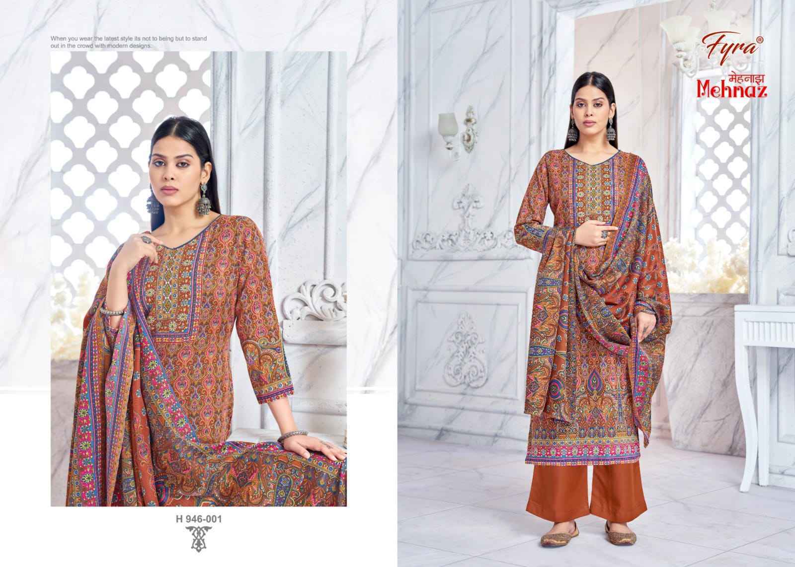 Fyra Mehnaz Pashmina Dress Material 8 pcs Catalogue - Wholesale Factory Outlet