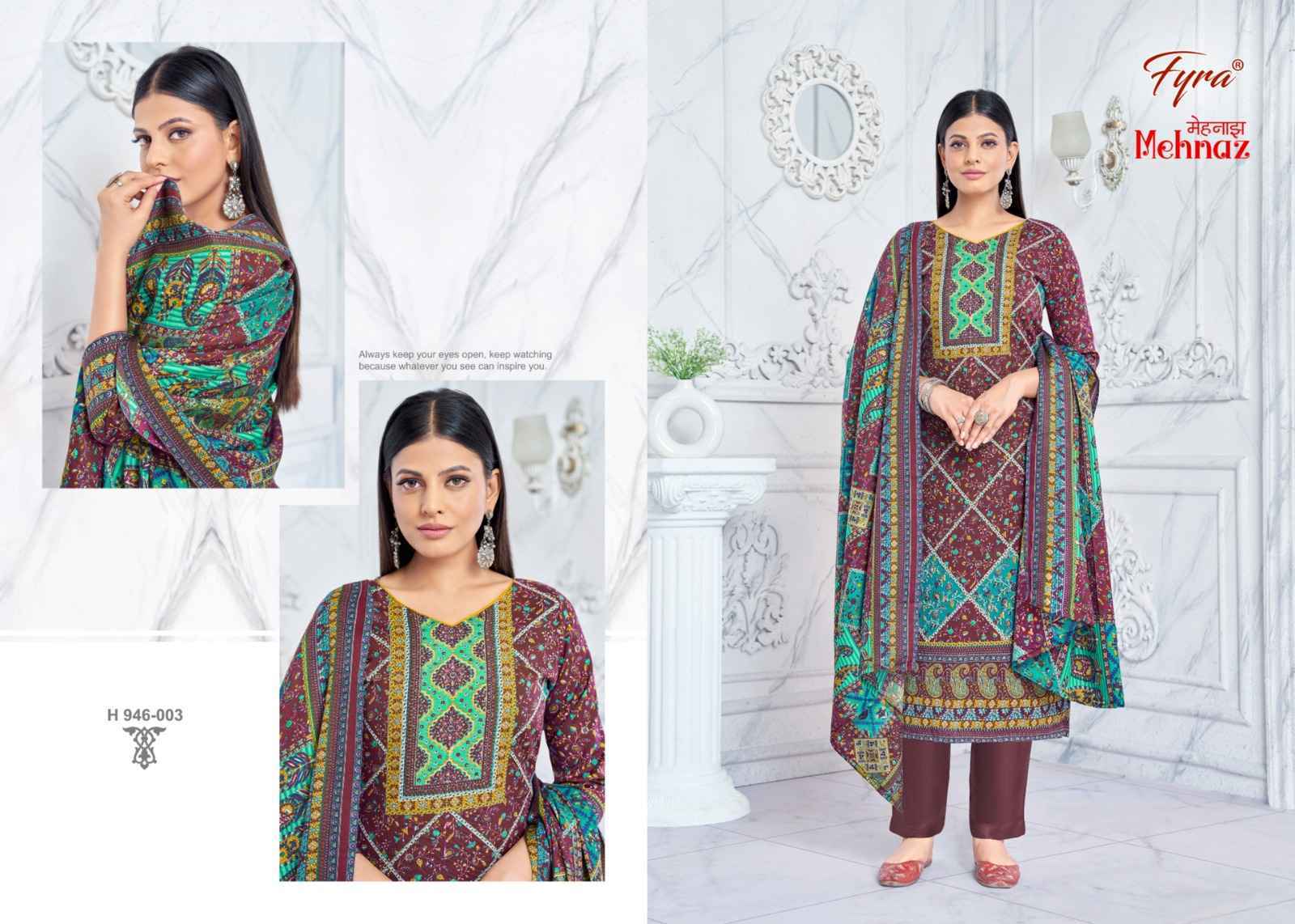 Fyra Mehnaz Pashmina Dress Material 8 pcs Catalogue - Wholesale Factory Outlet