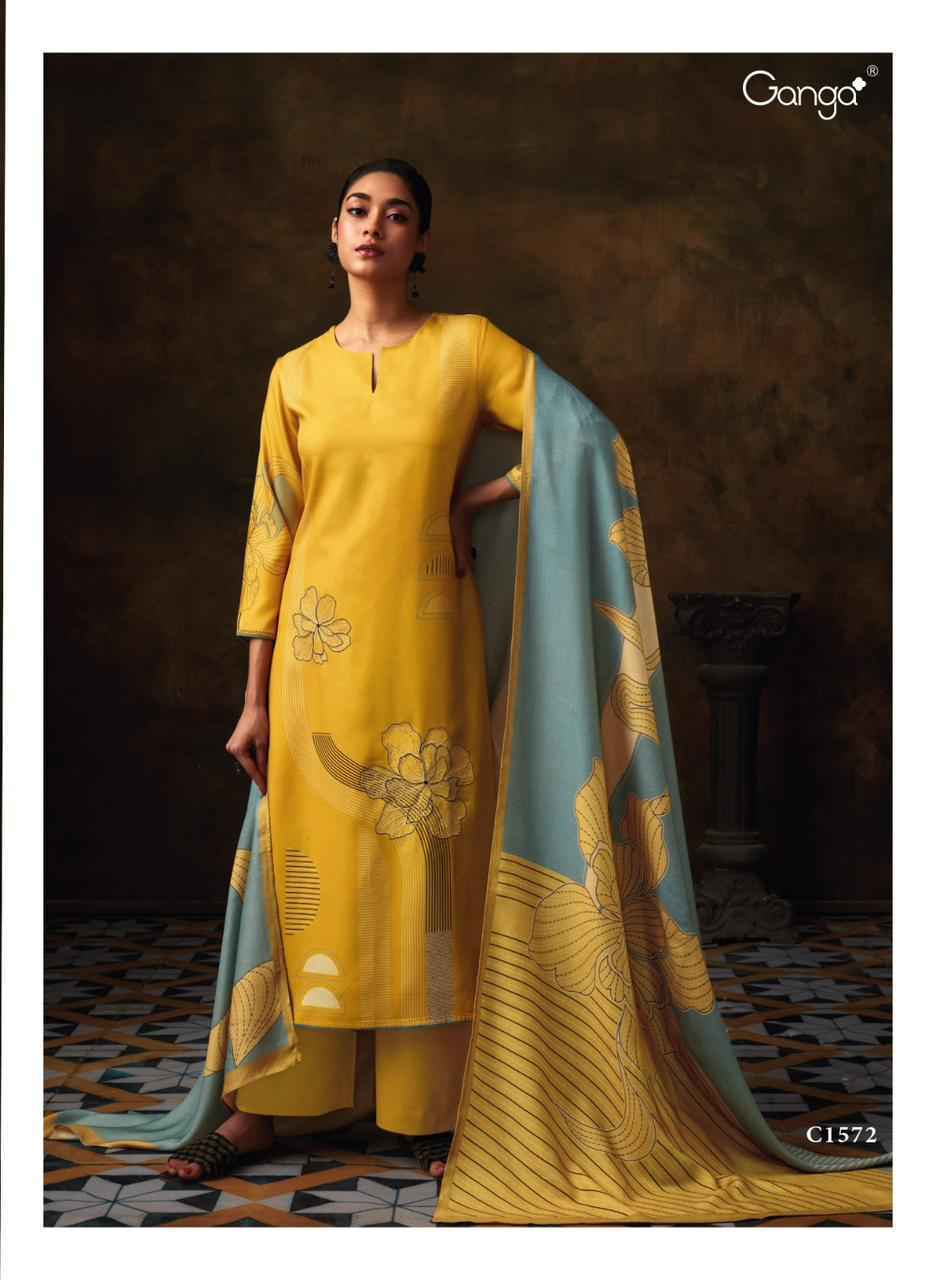 Ganga Darshani Pashmina Dress Material 6 pcs Catalogue - Wholesale Factory Outlet