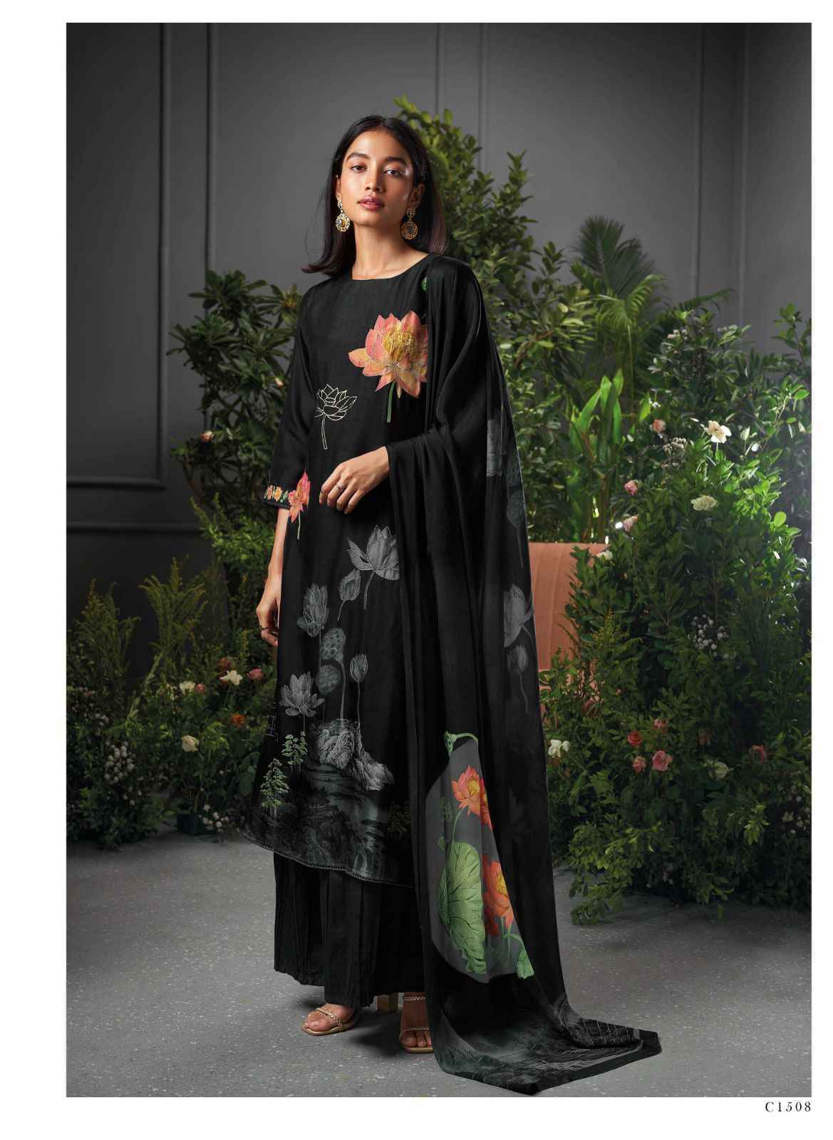 Ganga Eshaal Russian Silk Dress Material Wholesale Factory Price