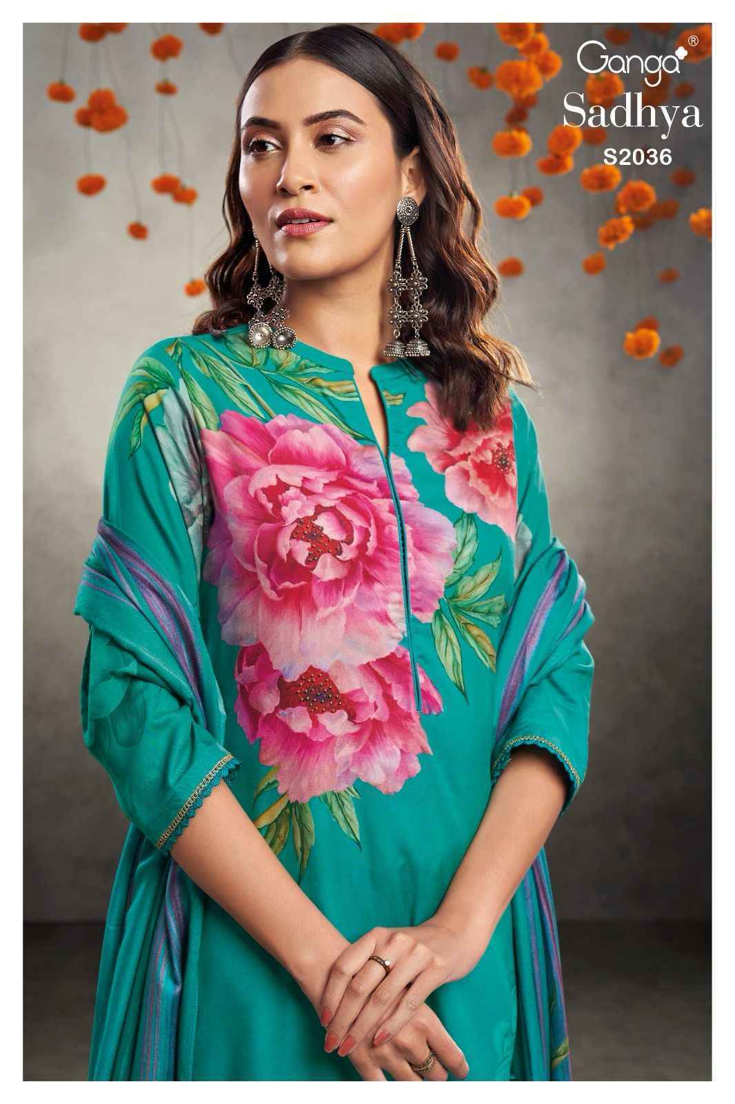 Ganga Sadhya 2036 Pashmina Dress Material 4 pcs Catalogue - Wholesale Factory