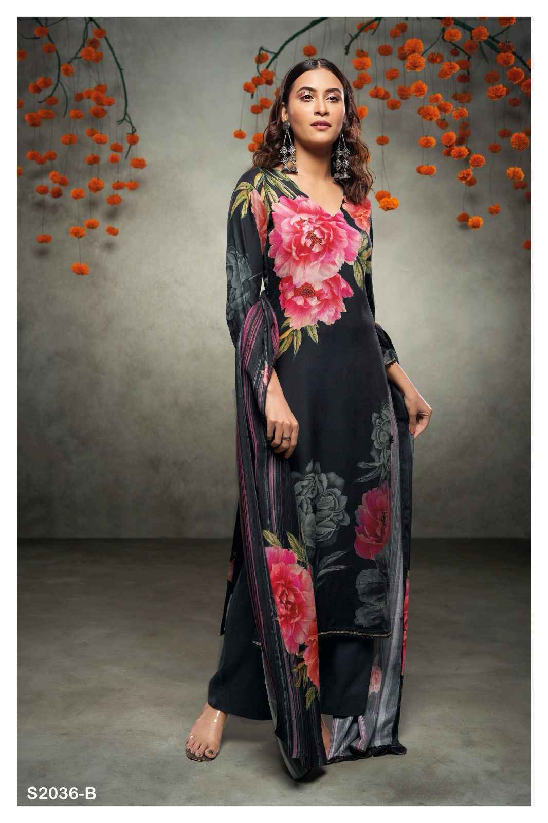 Ganga Sadhya 2036 Pashmina Dress Material 4 pcs Catalogue - Wholesale Factory