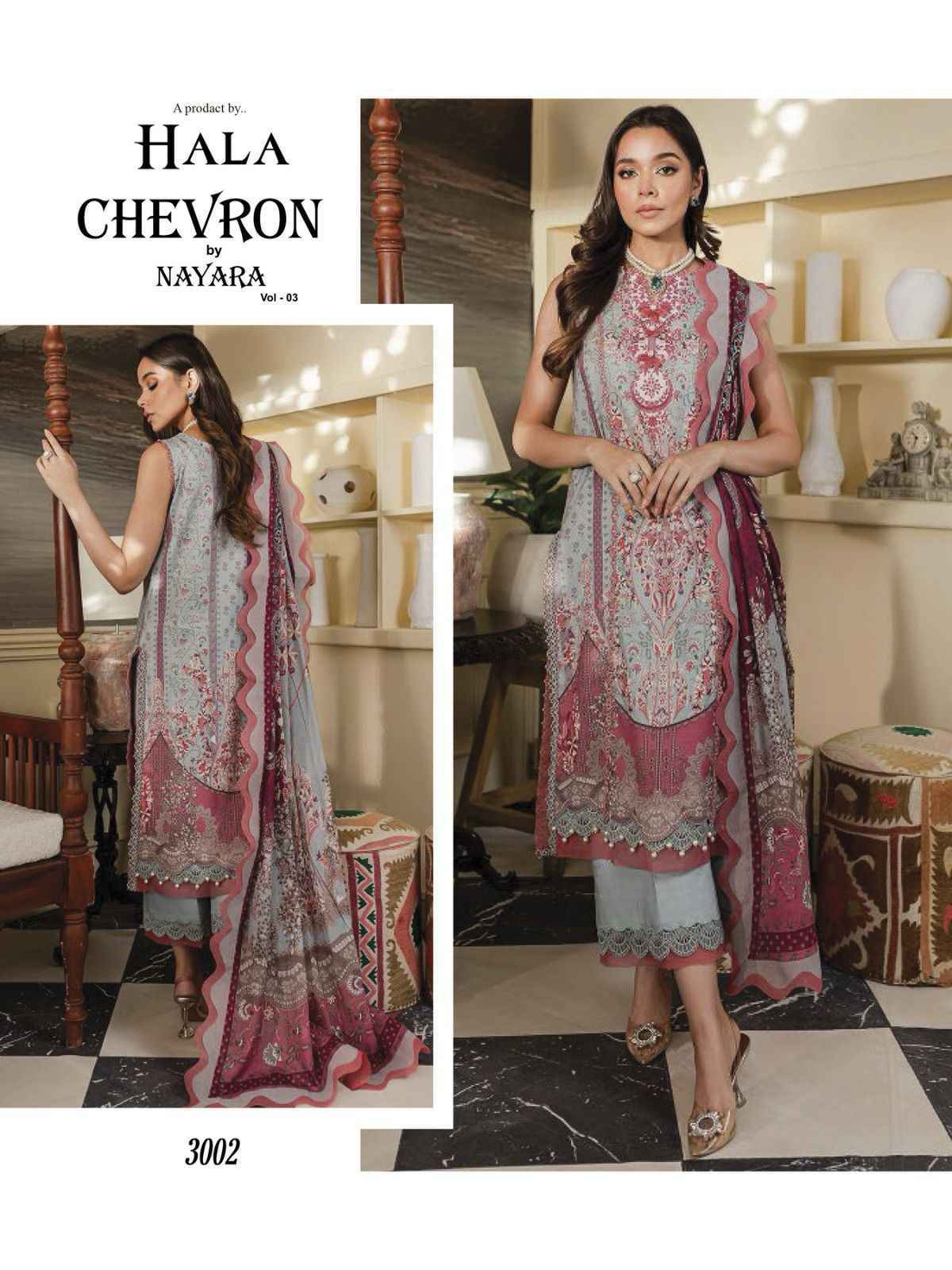 Hala Chevron By Nayra Vol 3 Cotton Dress Material 6 pcs Catalogue - Wholesale Factory