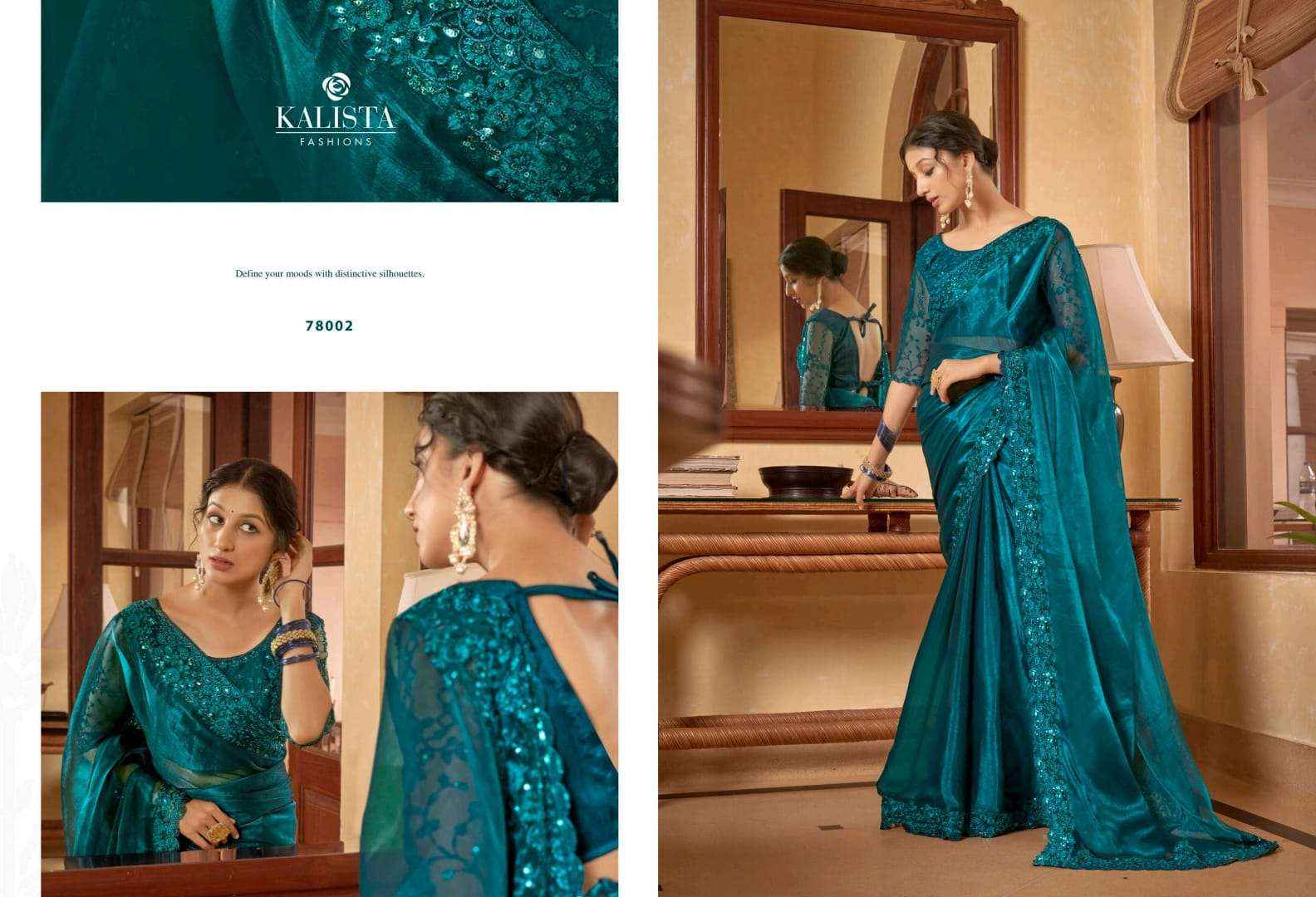 KALISTA FASHION AARZOO FESTIVE WEAR DESIGNER BORDER CHIFFON SAREES