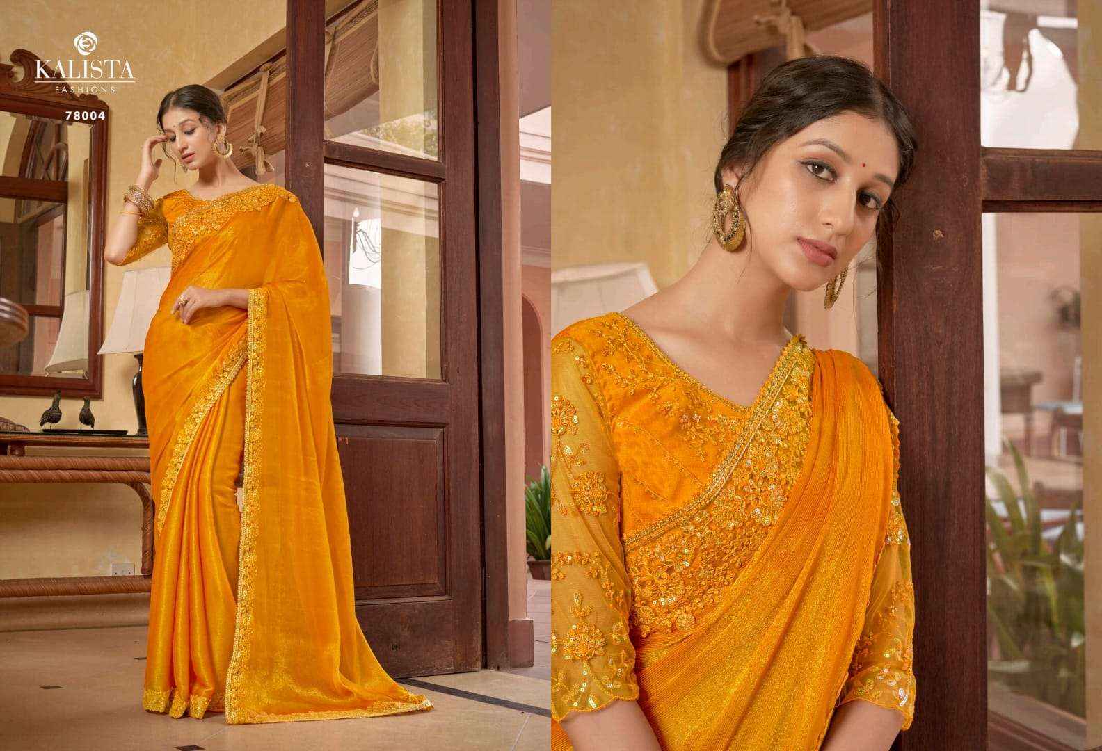 KALISTA FASHION AARZOO FESTIVE WEAR DESIGNER BORDER CHIFFON SAREES