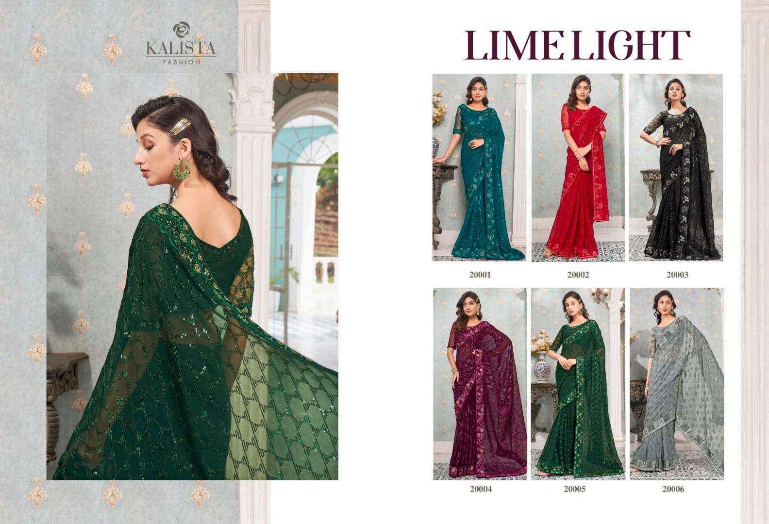 kalista fashion lime light Sarees Wholesale Factory Price