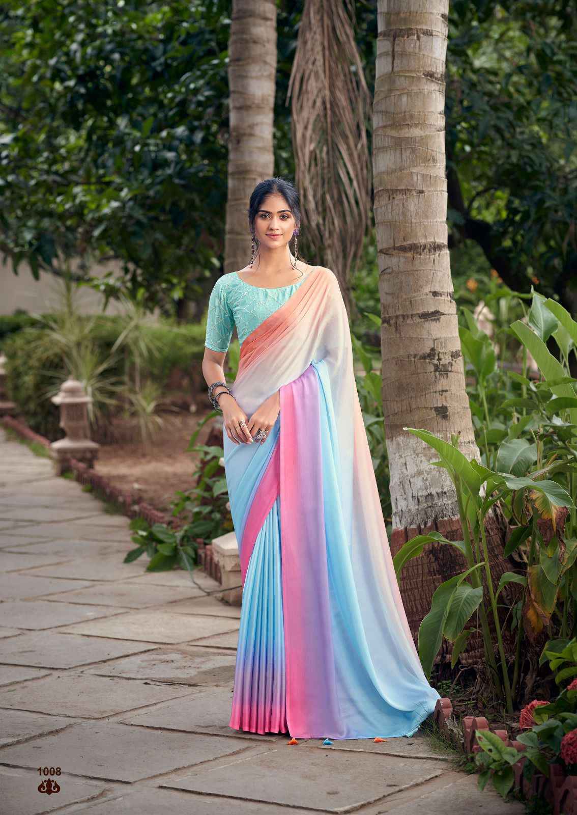 KASHVI CREATION ELIZA SOFT SATIN WITH EMBROIDERY BLOUSE FANCY SAREES