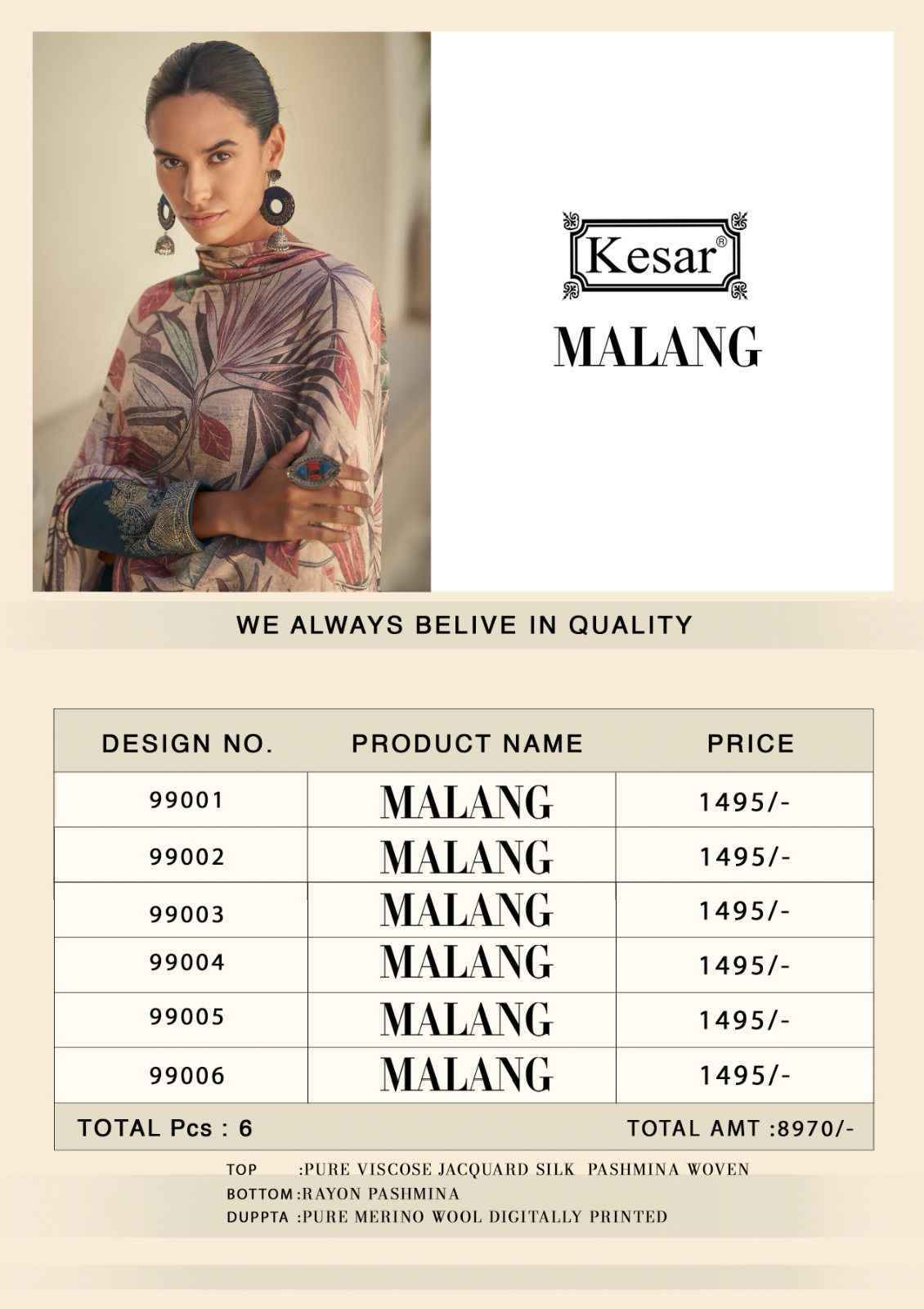 Kesar Malang Pashmina Suits 