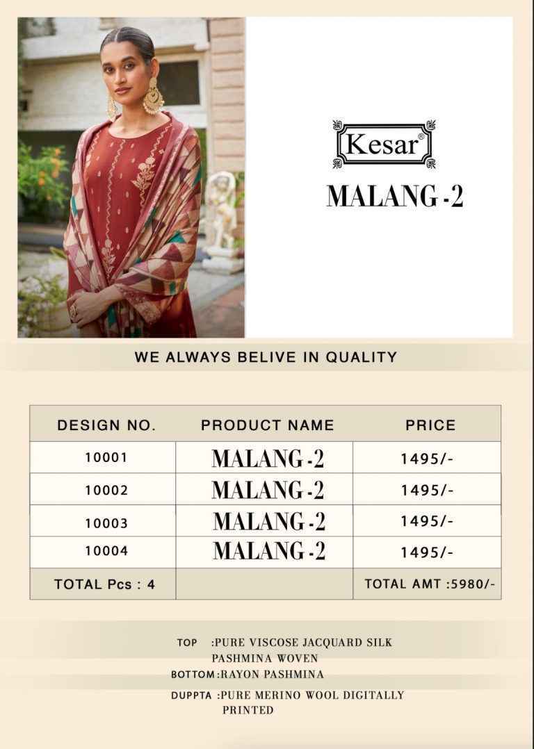 Kesar Malang Vol-2 Pashmina Suits
