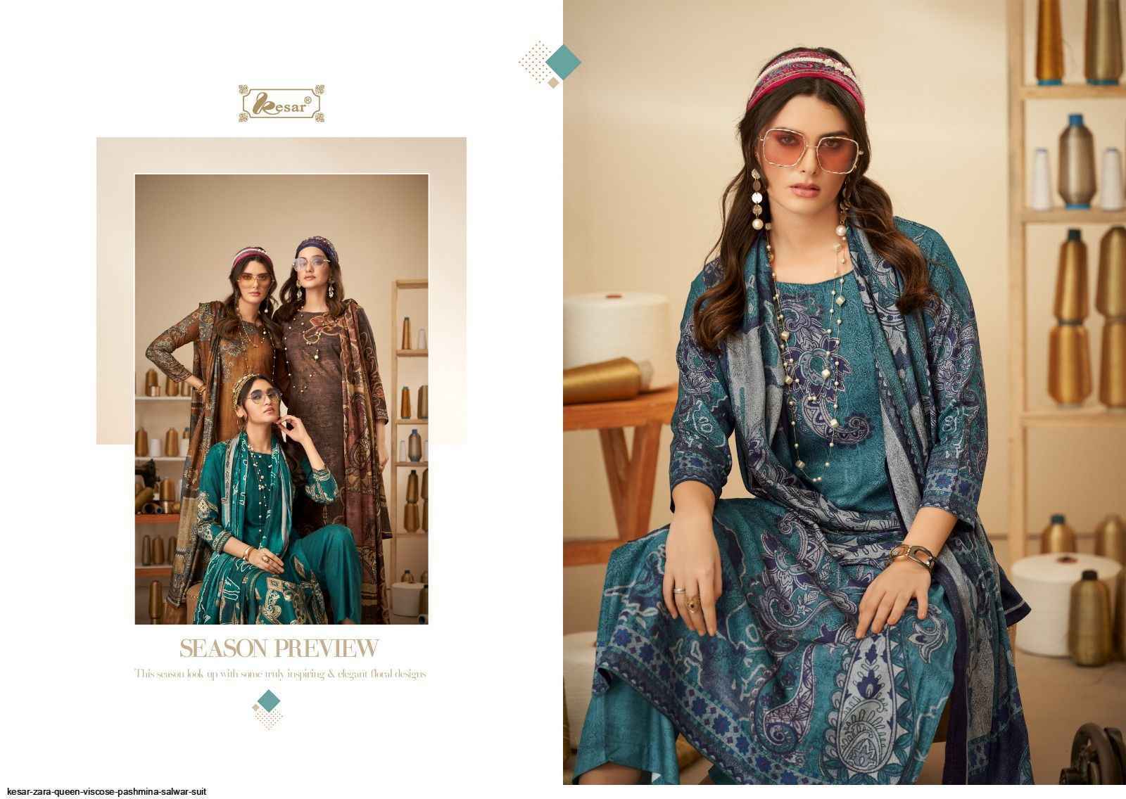 Kesar Zara Queen Viscose Pashmina Dress Material 6 pcs Catalogue - Wholesale Factory