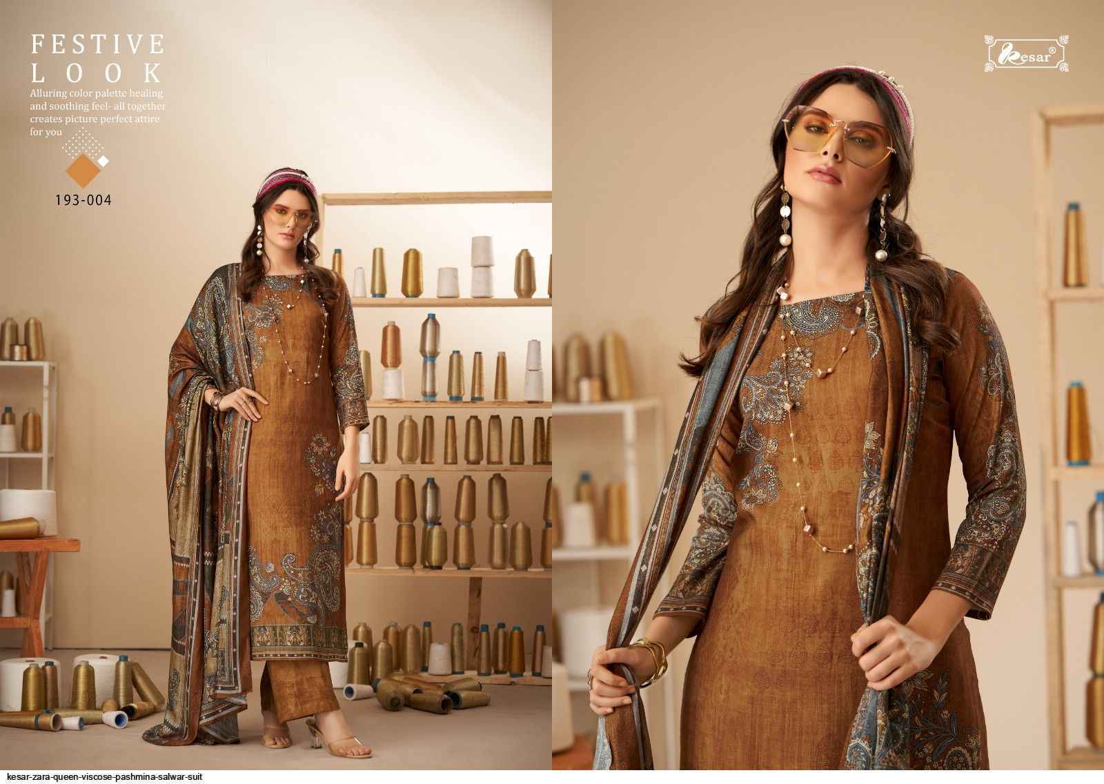 Kesar Zara Queen Viscose Pashmina Dress Material 6 pcs Catalogue - Wholesale Factory