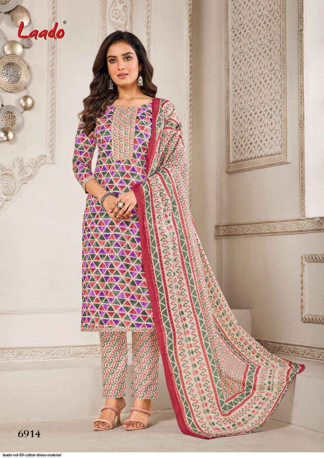 Laado Vol 69 Cotton Dress Material 20 pcs Catalogue - Wholesale Factory