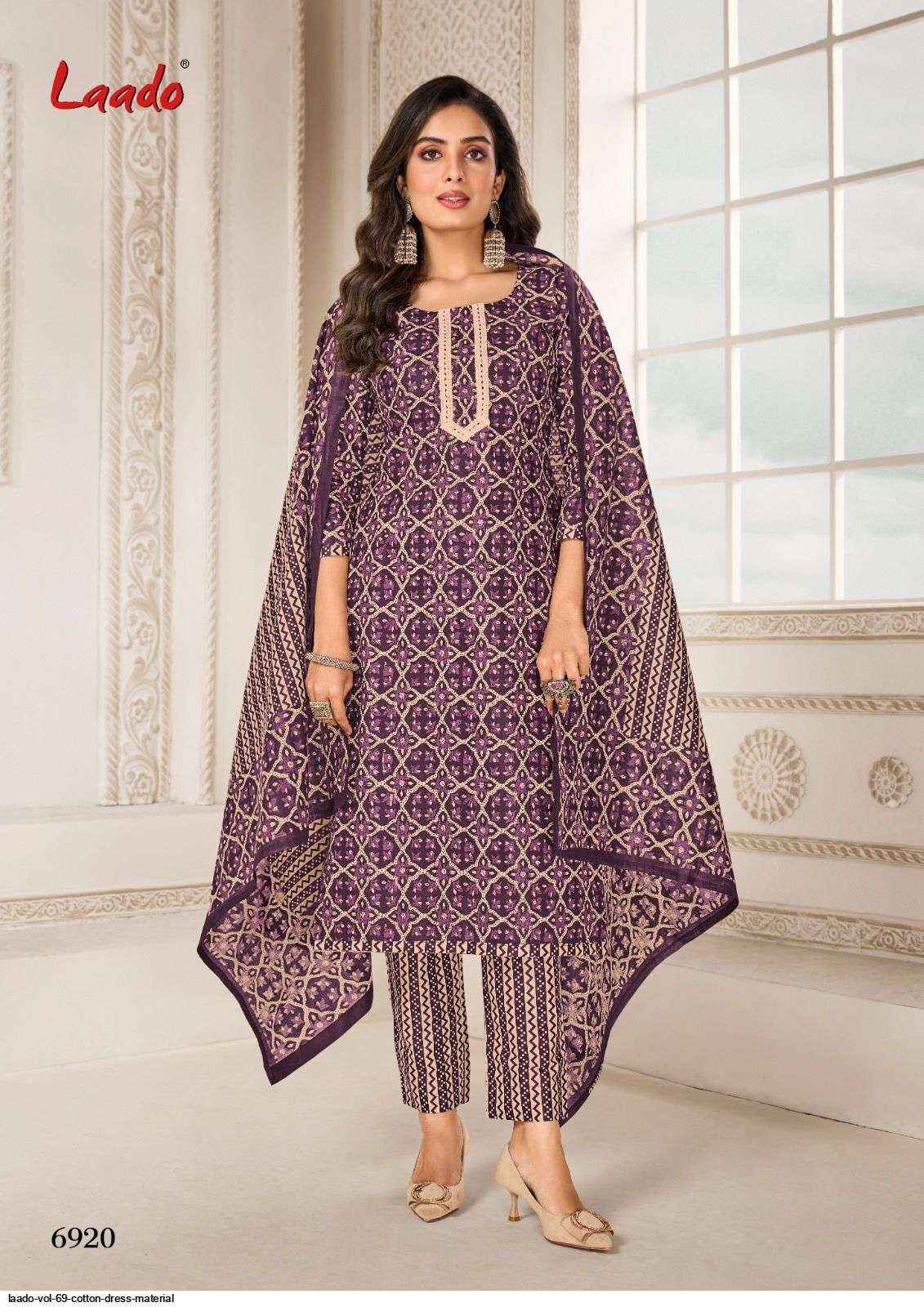 Laado Vol 69 Cotton Dress Material 20 pcs Catalogue - Wholesale Factory