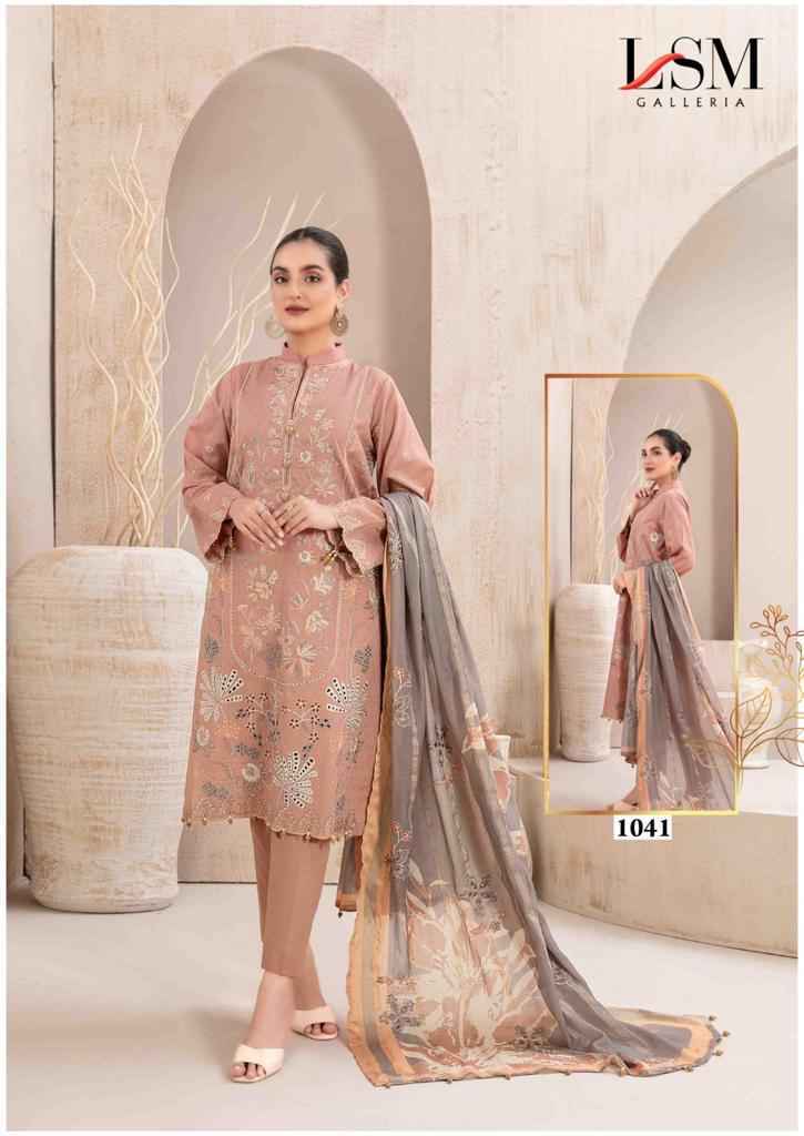 LSM Galleria Parian Dream Vol 5 Lawn Cotton Dress Material 6 pcs Catalogue - Wholesale Factory