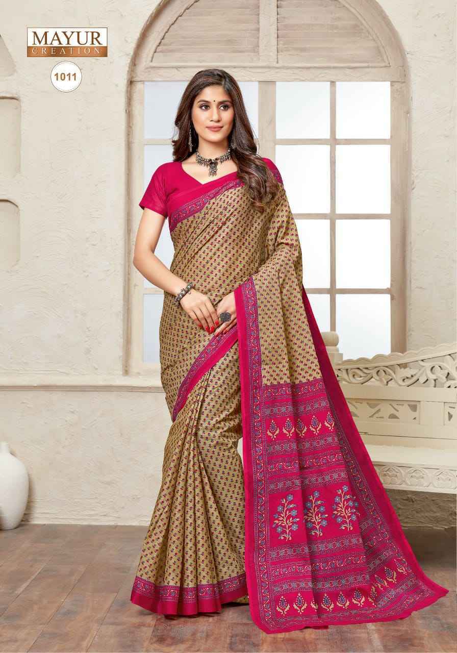 Mayur Radhe Shyam Cotton Saree Latest Catalog Wholesale Price