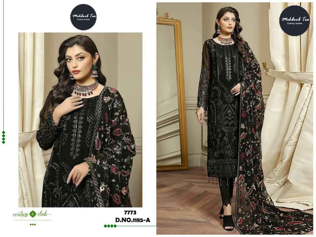 MEHBOOB TEX D NO 1150 FOX GEORGETTE EMBROIDERED FANCY PAKISTANI SUITS