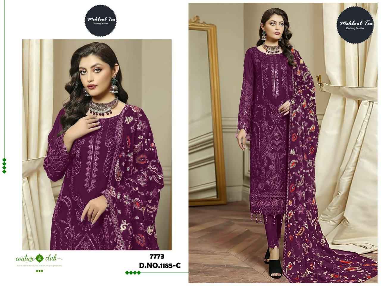 MEHBOOB TEX D NO 1150 FOX GEORGETTE EMBROIDERED FANCY PAKISTANI SUITS