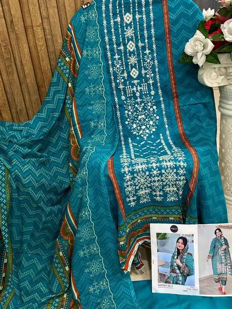 MEHBOOB TEX SHENAZ LUXURY LAWN COLLECTION SELF EMBROIDERED LAWN COTTON SALWAR KAMEEZ