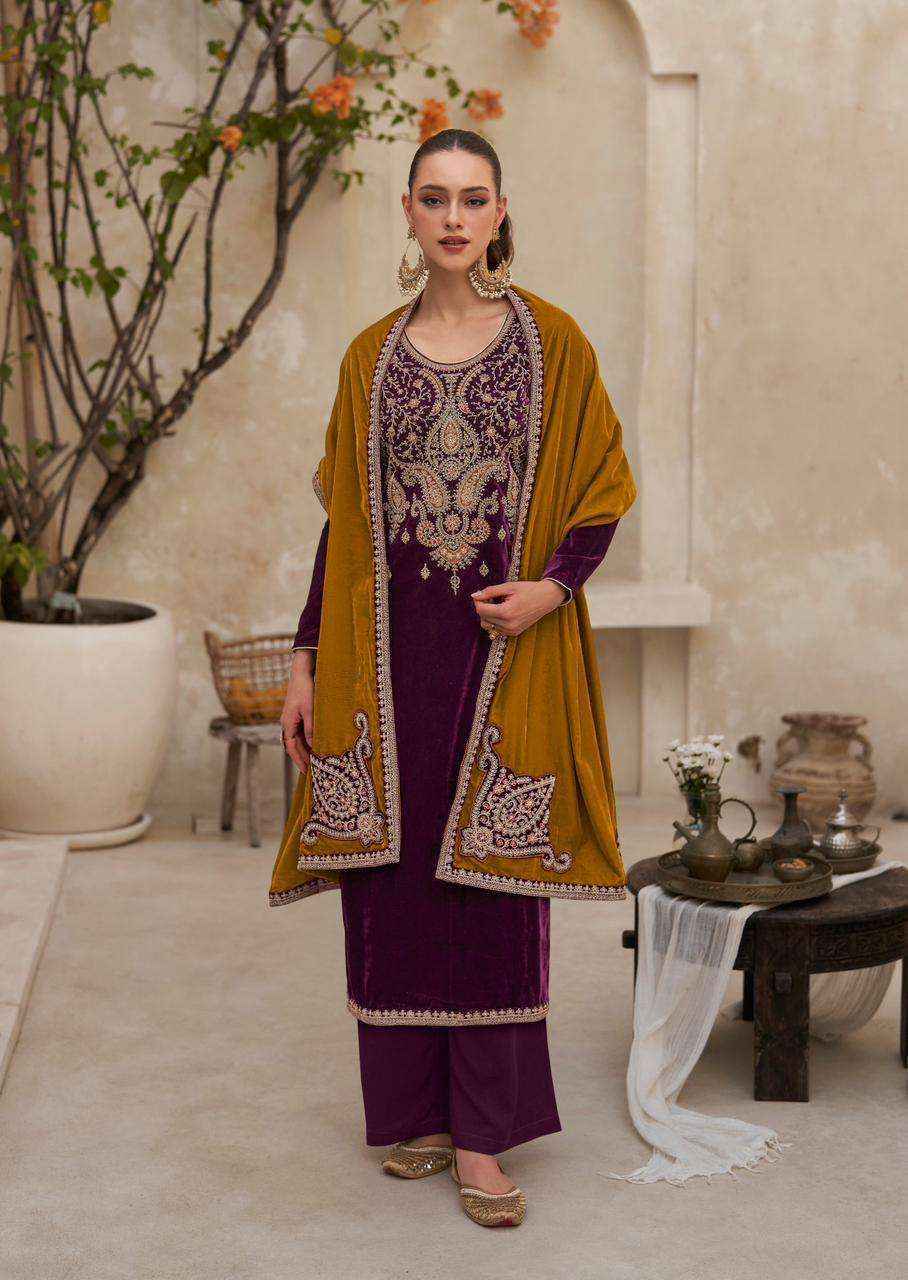 Mumtaz Arts Ritha Velvet Dress Material 4 pcs Catalogue - Wholesale Factory