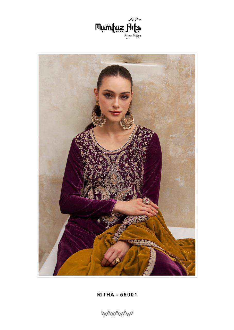 Mumtaz Arts Ritha Velvet Dress Material 4 pcs Catalogue - Wholesale Factory