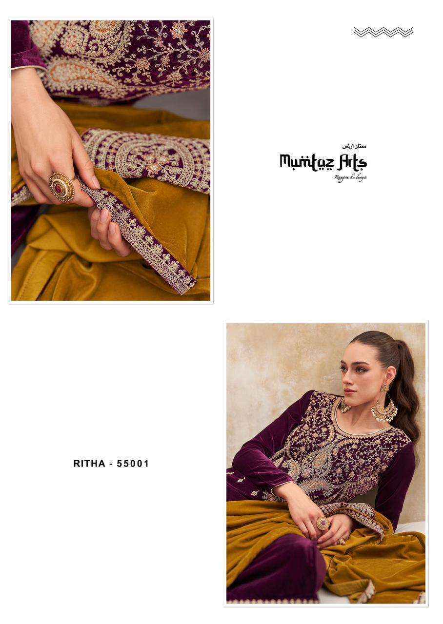 Mumtaz Arts Ritha Velvet Dress Material 4 pcs Catalogue - Wholesale Factory