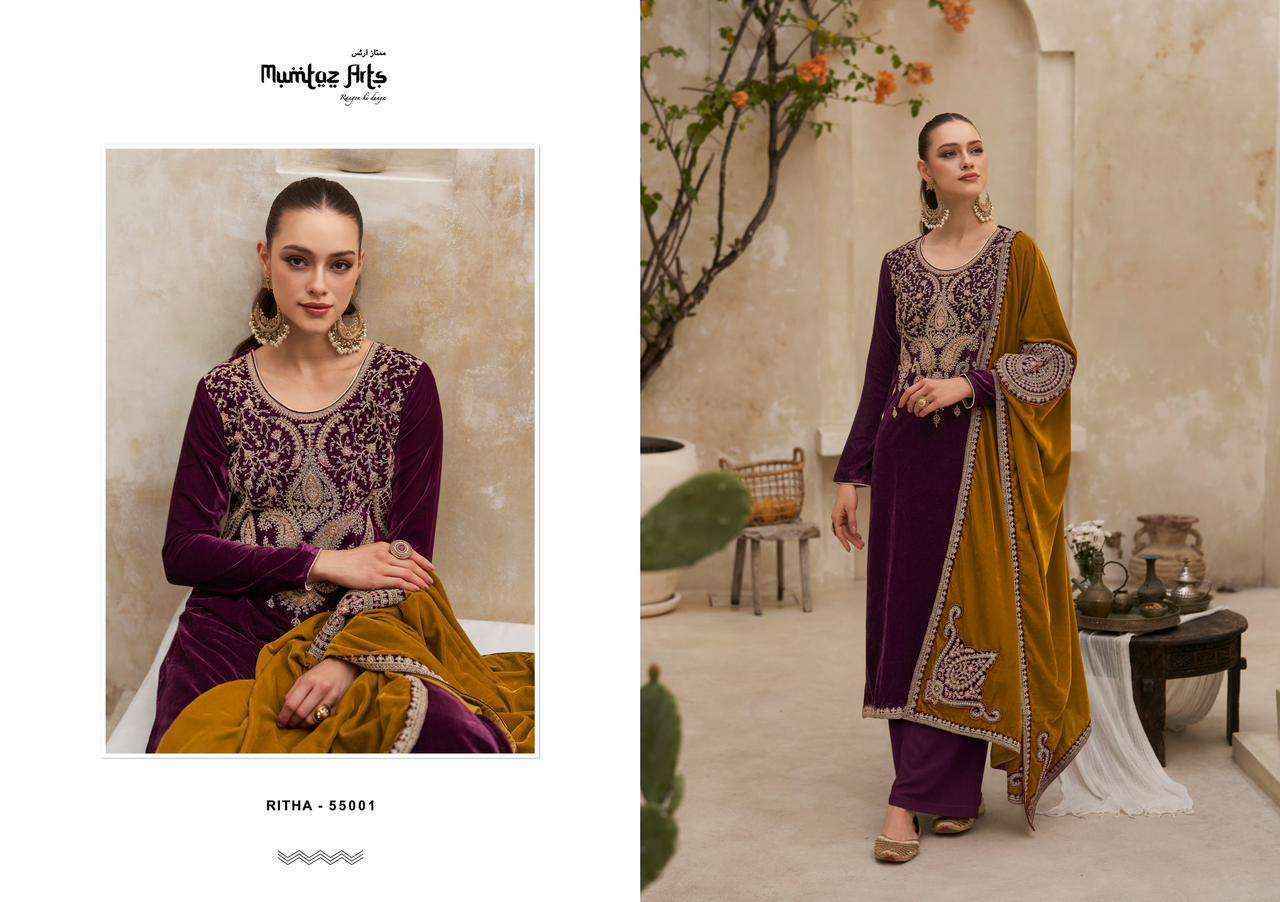 Mumtaz Arts Ritha Velvet Dress Material 4 pcs Catalogue - Wholesale Factory