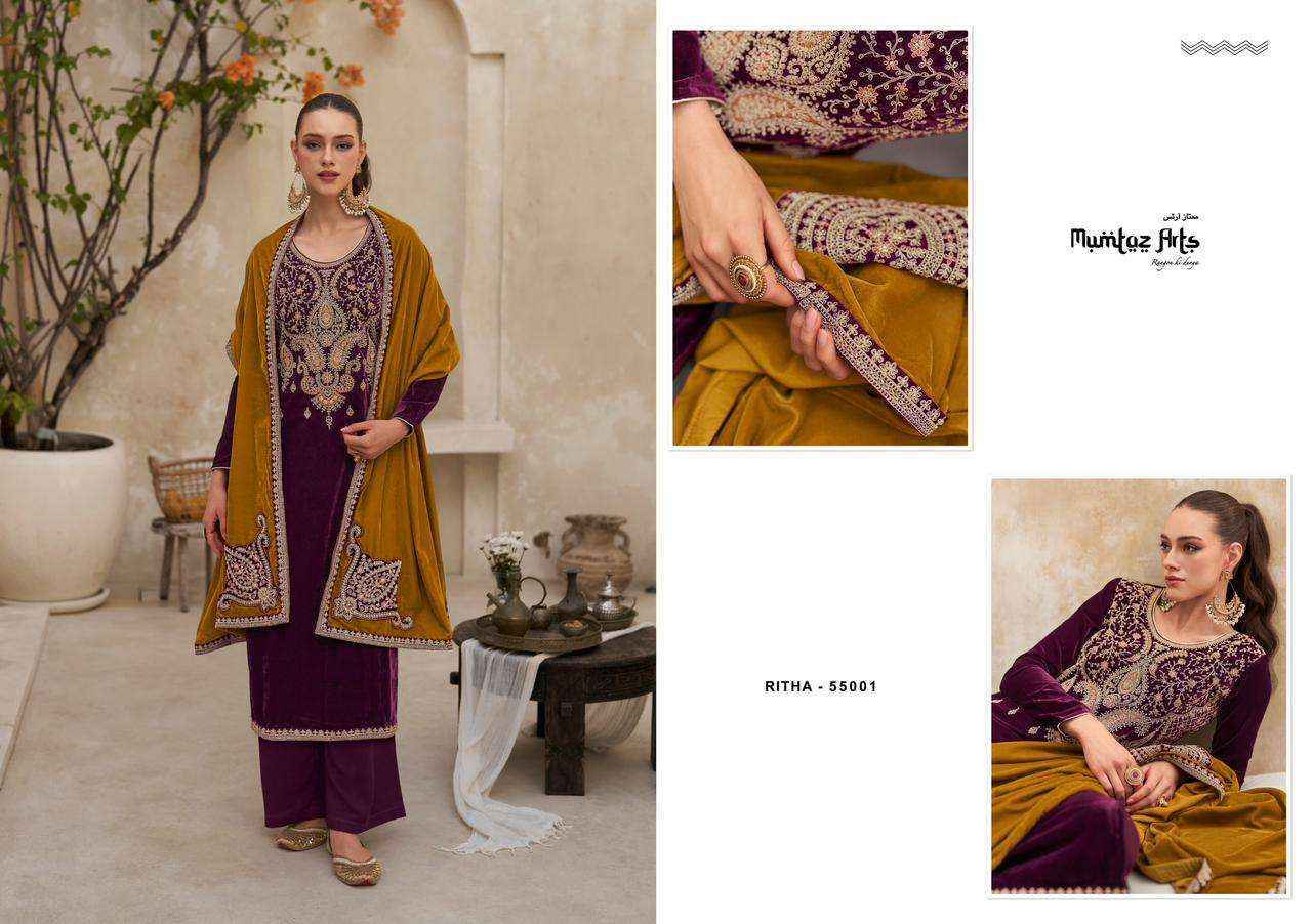 Mumtaz Arts Ritha Velvet Dress Material 4 pcs Catalogue - Wholesale Factory