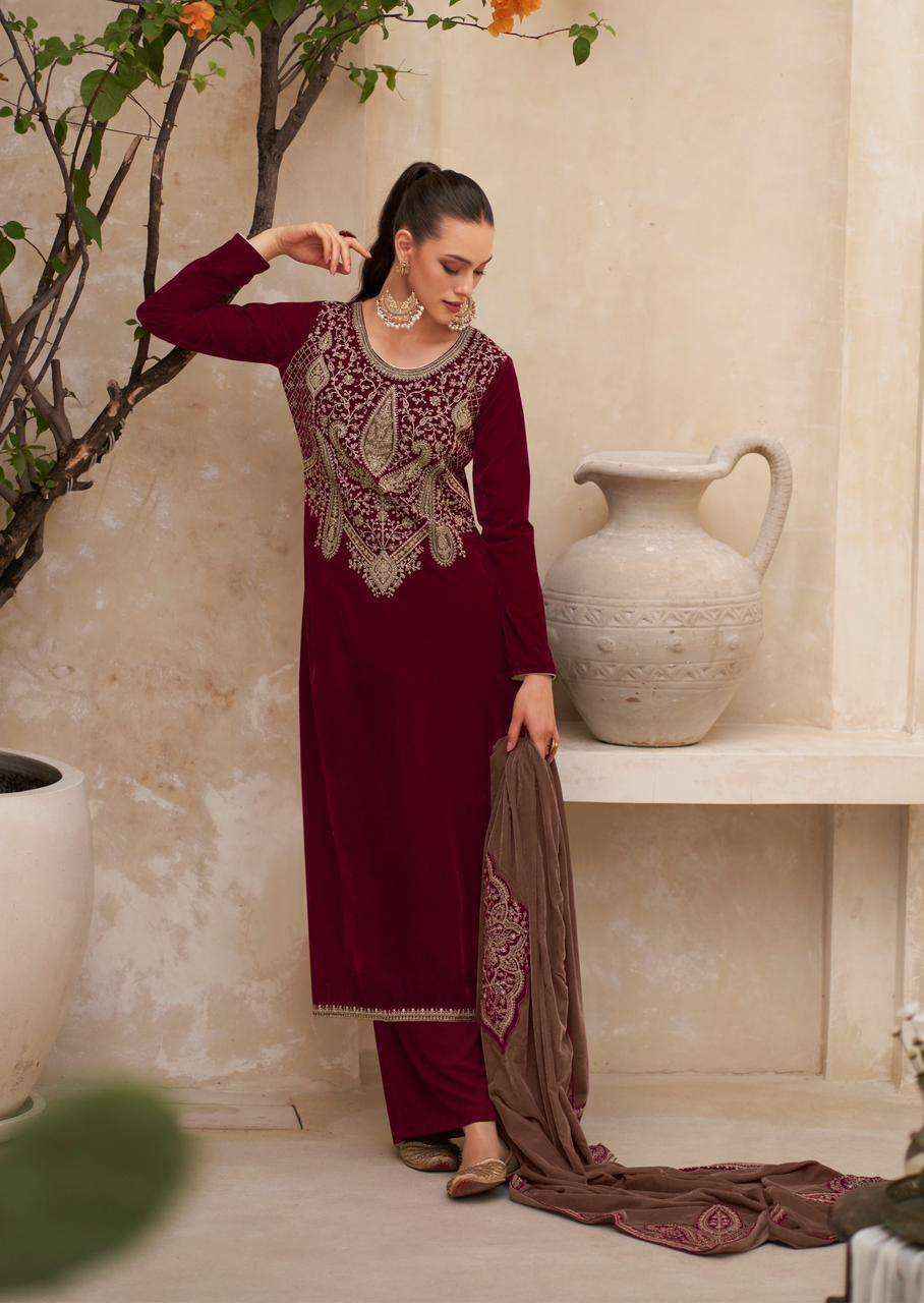 Mumtaz Arts Ritha Velvet Dress Material 4 pcs Catalogue - Wholesale Factory