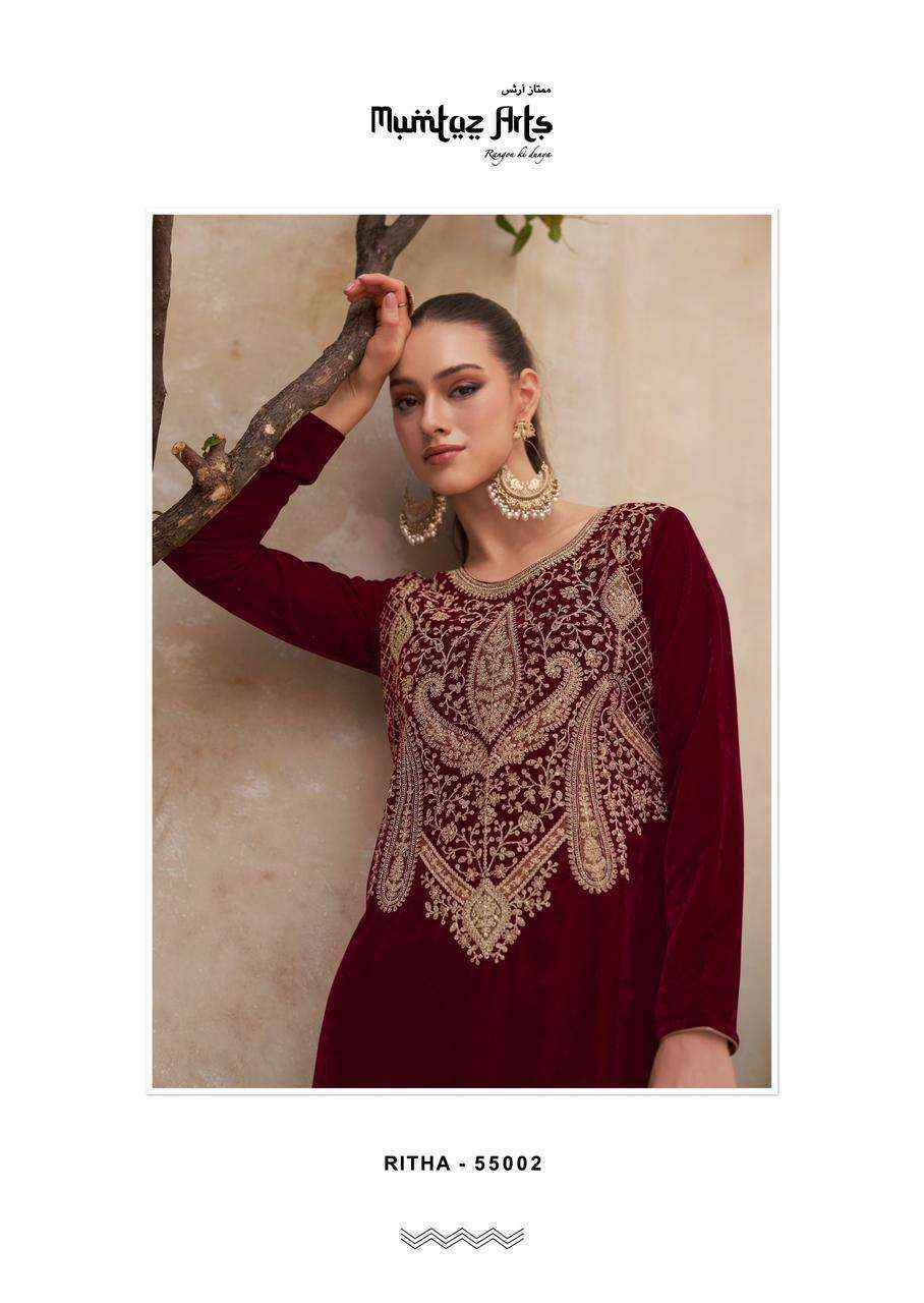 Mumtaz Arts Ritha Velvet Dress Material 4 pcs Catalogue - Wholesale Factory