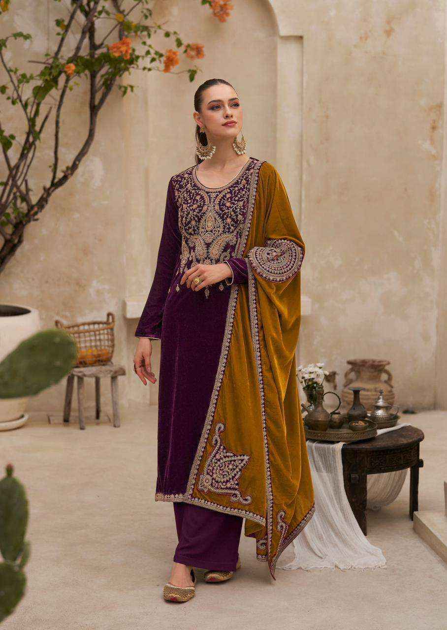 Mumtaz Arts Ritha Velvet Dress Material 4 pcs Catalogue - Wholesale Factory