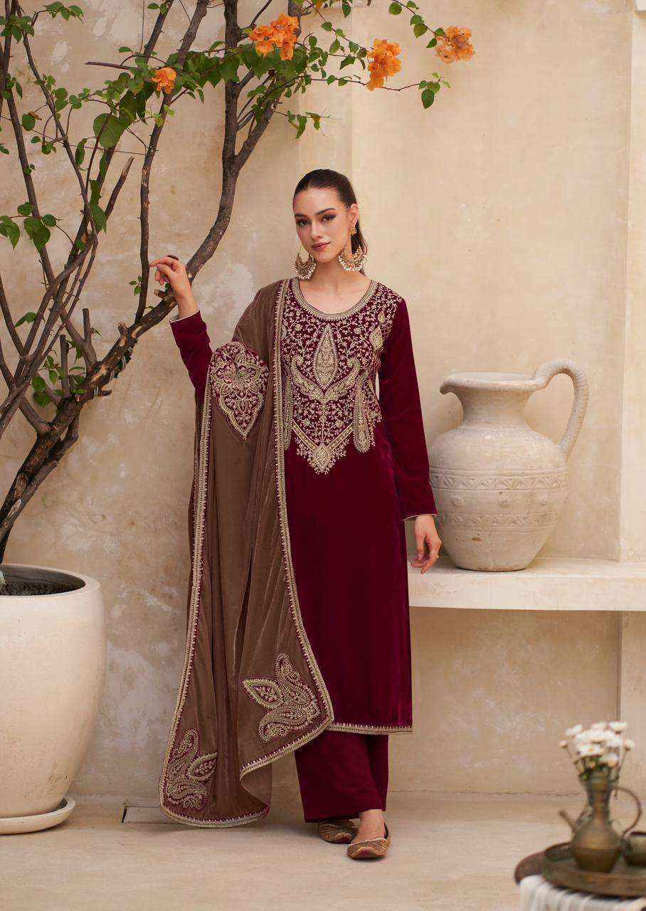 Mumtaz Arts Ritha Velvet Dress Material 4 pcs Catalogue - Wholesale Factory