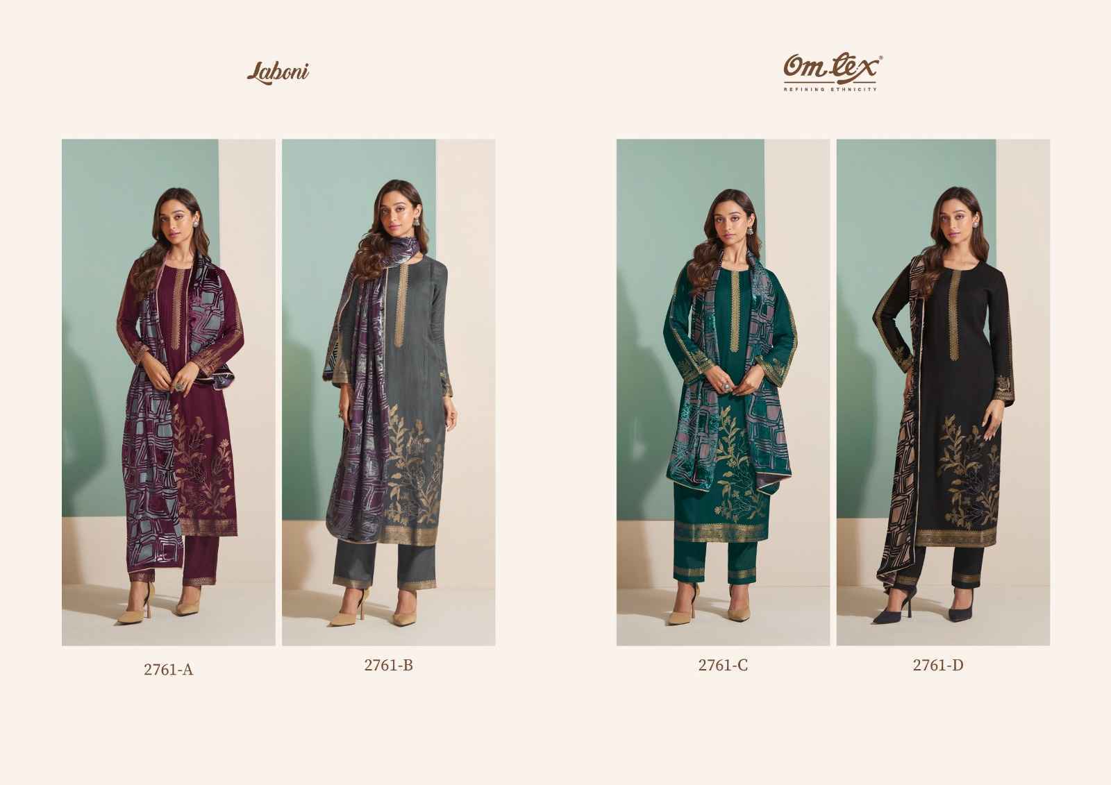 Omtex Laboni Pashmina Dress Material 4 pcs Catalogue - Wholesale Factory