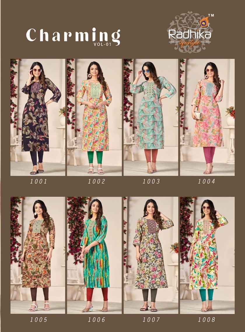 Radhika Lifestyle Charming Vol-1 Kurtis Wholesale Factory Price
