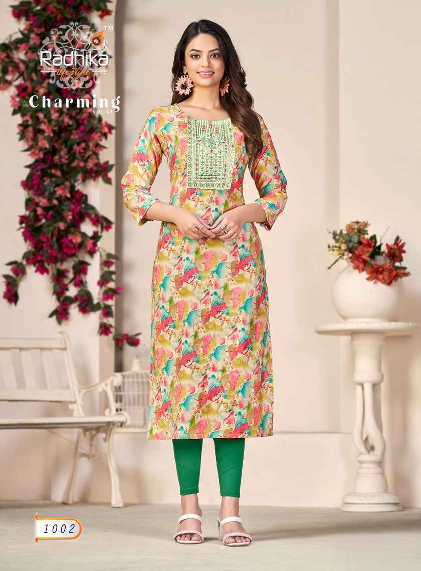 Radhika Lifestyle Charming Vol-1 Kurtis Wholesale Factory Price