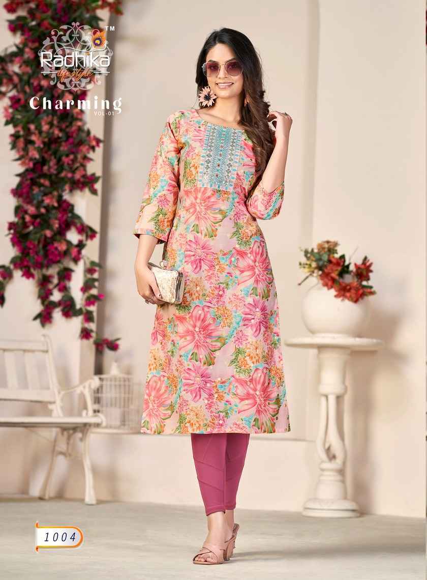 Radhika Lifestyle Charming Vol-1 Kurtis Wholesale Factory Price