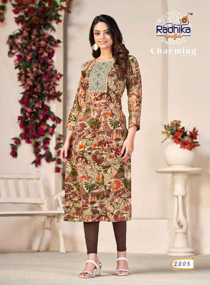 Radhika Lifestyle Charming Vol-1 Kurtis Wholesale Factory Price