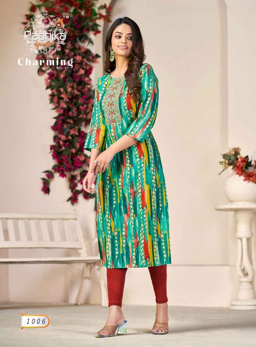 Radhika Lifestyle Charming Vol-1 Kurtis Wholesale Factory Price