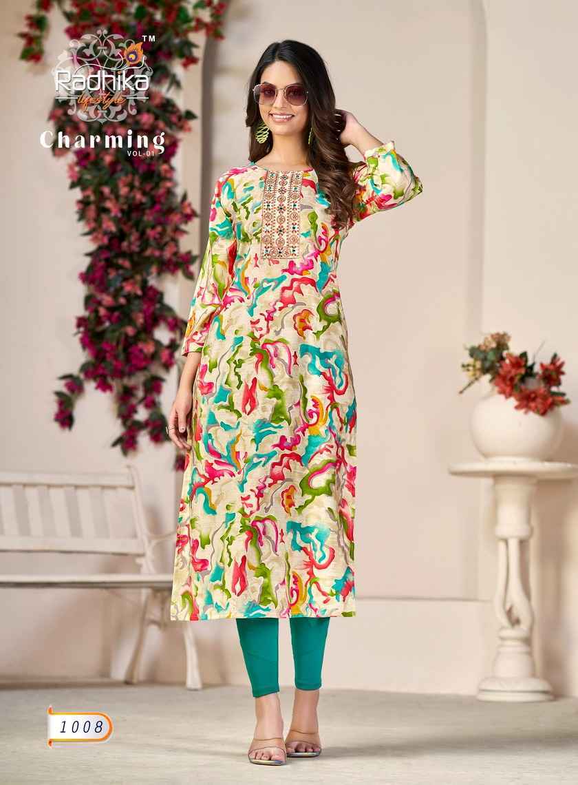 Radhika Lifestyle Charming Vol-1 Kurtis Wholesale Factory Price